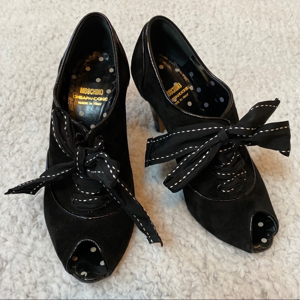 moschino peep toe heels